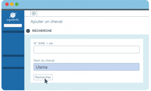 1. Je recherche mon cheval par son nom ou son n° SIRE