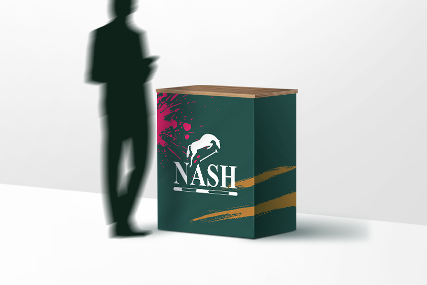 Création d'un comptoir d'accueil personnalisé pour NASH Auction